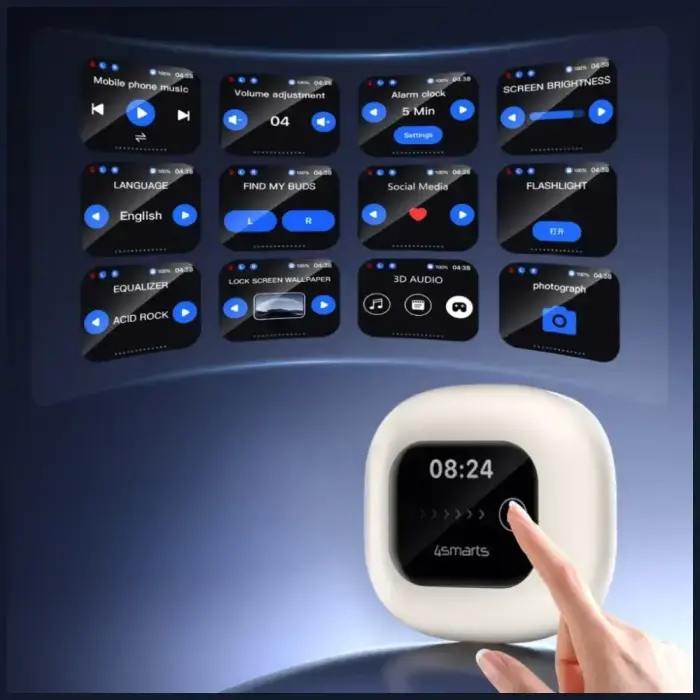 Bluetooth headphones 4smarts SkyBuds OWS with AI screen beige Foto 12