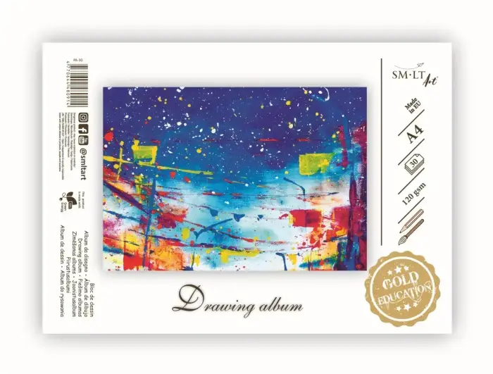 Zīmēšanas albums SMLT, A4, 120g/m2, 30 loksnes Foto 2