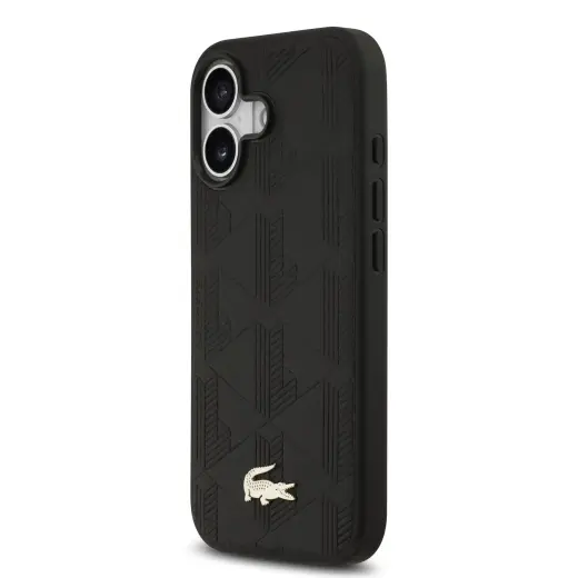 Lacoste PU Nomogramme Gold Logo MagSafe Case for iPhone 17 Black