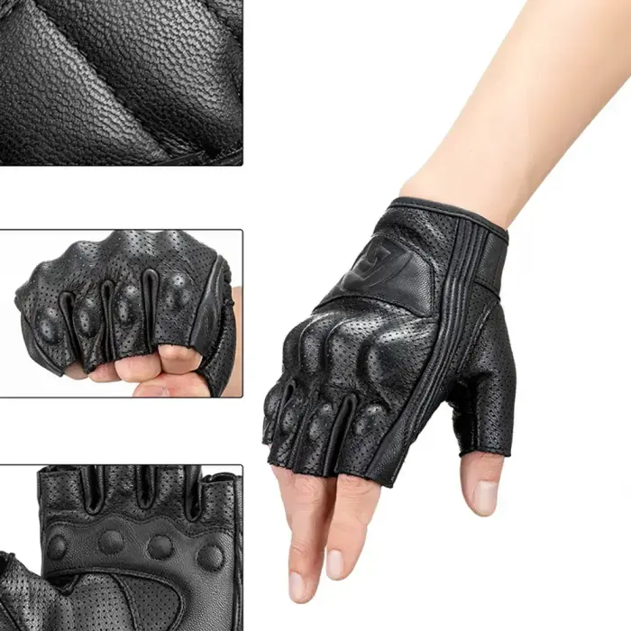 Rockbros 16220006004 XL leather motorcycle gloves - black Foto 4