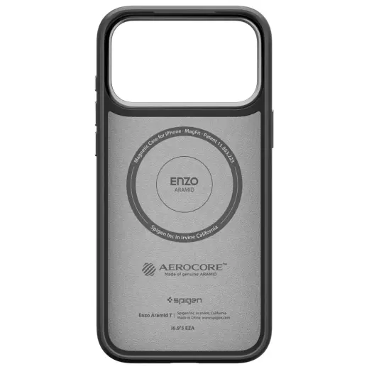 Spigen Enzo Aramid "T" Mag MagSafe Case for iPhone 17 Pro Black Silver Foto 4