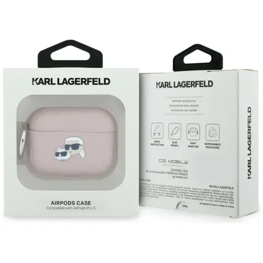 Case Karl Lagerfeld Monogram Karl &      Choupette Head for AirPods Pro 3 pink Foto 4