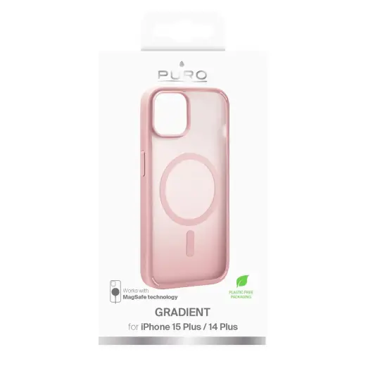 Puro Gradient MagSafe Silicone Case for iPhone 15 Plus - Pink Фото num