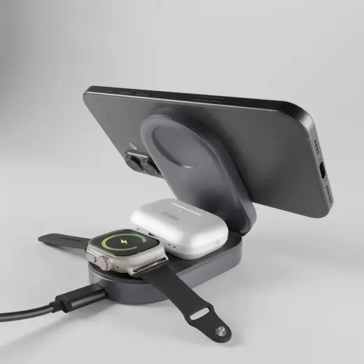 Foldable 3in1 wireless stand, QI2 and MFI Foto 5