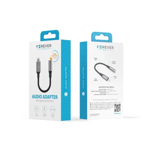 Forever adapter audio AJL-01 jack 3,5 mm - Lightning black Фото num