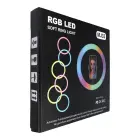 LED Ring Stream RGB lamp 12" FULL COLOR with holder for mobile + tripod black Foto 9