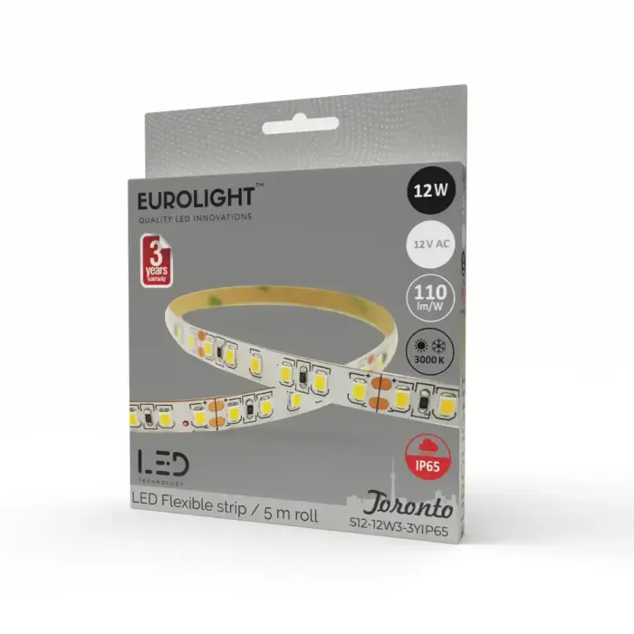 Epistar 2835 12W 3000K IP65 CRI80 5m Eurolight Foto 2