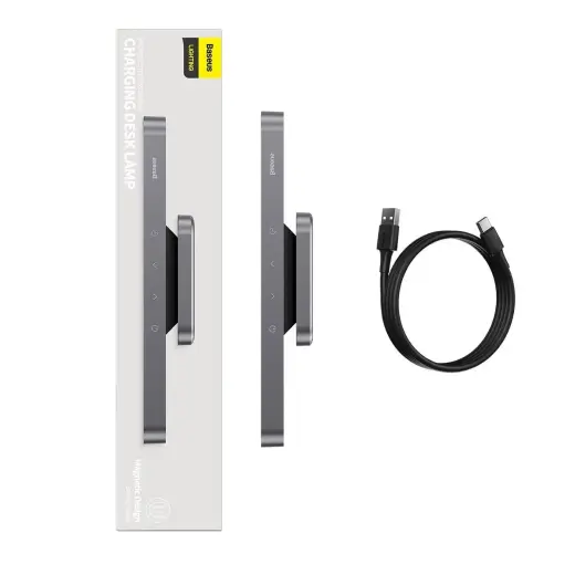 Baseus magnētiskā bezpakāpju dinamiskā uzlādes galda lampa pelēka (DGXC-C0G) Foto 10