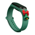 Strap Xmas for Xiaomi Mi Band 3 / 4 Christmas Silicone Strap Bracelet with Bell - Dark Green Foto 1