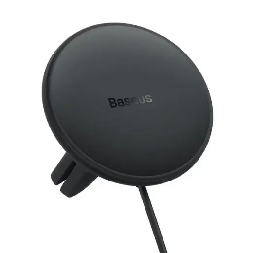 Baseus CW01 Magnetic Car Holder with 15W Wireless Charging + 25W USB-C Car Charger Black Фото num