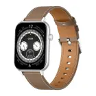 COLMI C28 Smartwatch – Silver + Brown Leather Strap — Foto 1