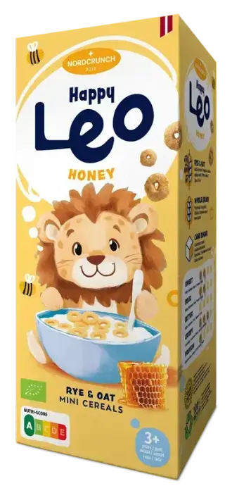 Happy Leo rudzu un auzu pārslas ar medu, Organic, 150g