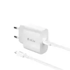Devia wall charger Smart PD GaN 30W 1x USB-C white + cable USB-C - Lightning Foto 1