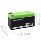 Qoltec AGM battery | 12V | 1.3Ah | Maintenance-free | Efficient| LongLife | for UPS, scale, cash register Foto 5