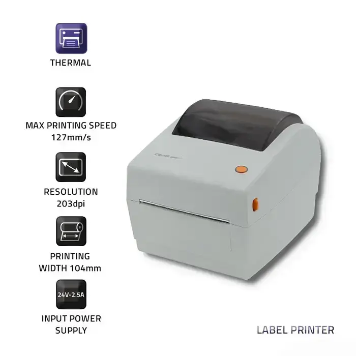 Qoltec Label printer LTP-0243 | thermal | High Speed | 203 dpi | USB | LAN Foto 4