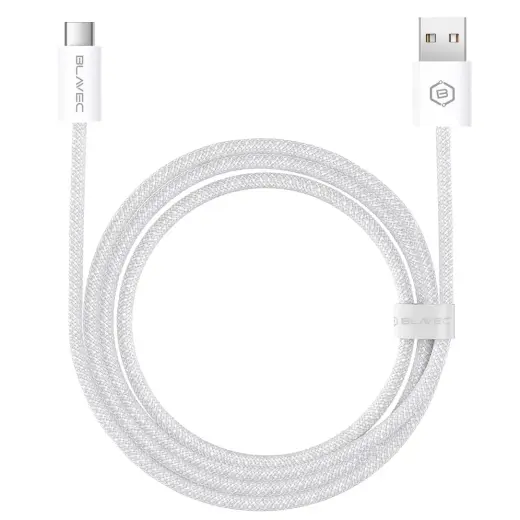 Blavec Cable Candy braided - USB to Type C - PD 60W 3A 2 metres (CCA-UC3W20) white Foto 1