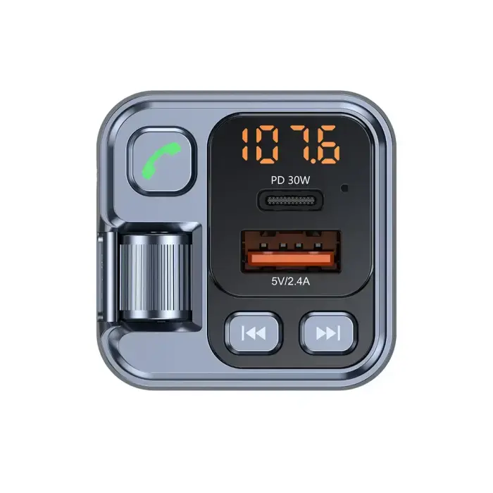 Blavec FM Transmitter Flash TR-05 MP3, Bluetooth - USB + Type C - PD 30W (TFMFTR05-B) black Фото num