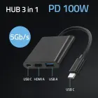 Qoltec Hub Adapter USB-C 3.1 3in1 | USB 3.0 | HDMI 4K | USB-C 3.1 PD 100W Фото num