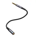 Joyroom stereo audio cable AUX 3.5 mm mini jack (male) - mini jack (female) 1.2 m black (SY-A09) Photo