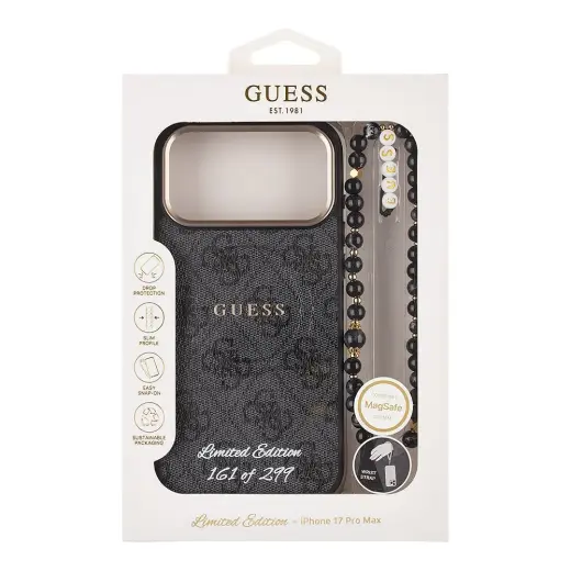 Guess PU 4G MagSafe Strap Limited Edition of 299 Case for iPhone 17 Pro Max Black Foto 5