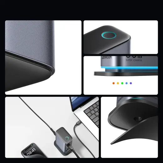 Joyroom JR-TCM02 tīkla lādētājs | 65W | GaN | USB-C, USB-A | dark gray Foto 11