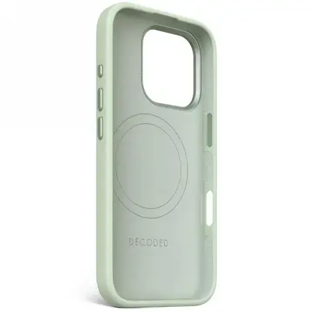 Decoded AntiMicrobial Silicone Stacks Backcover Case with MagSafe for iPhone 16 Pro - Green Фото num