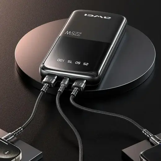 AWEI P10K external battery (powerbank) | 10000 mAh | 22.5W | black Photo
