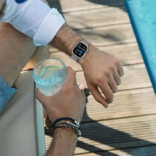 Tech-Protect Milano strap for Apple Watch 6 | 7 | 8 | 9 | 10 | SE | Ultra 1 | 2 (44 | 45 | 46 | 49 MM) - titanium Foto 3