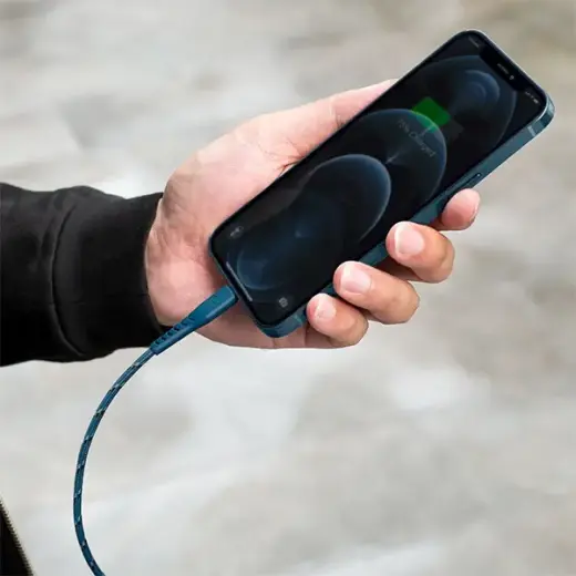 Energea Nyloflex C89 провод для передачи данных и зарядки | MFI | USB-A на Lightning | 15W | 1.5m | синий Фото num