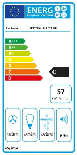 Electrolux izvelkams tvaika nosūcējs, 60 cm, balts Photo