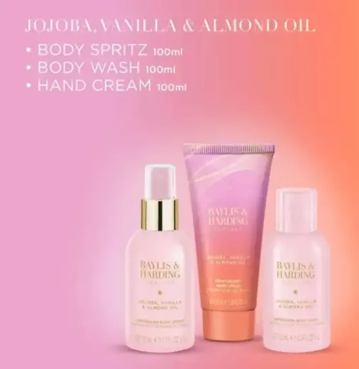 Baylis & Harding Jojoba, Vanilla & Almond Oil Wash Bag Giftset in Clear Photo