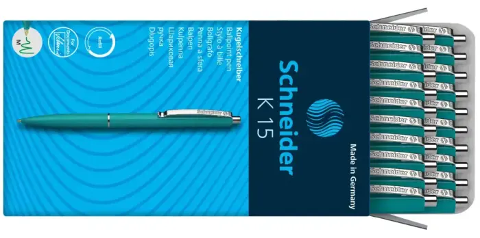 Lodīšu pildspalva SCHNEIDER K15, zaļš korpuss, zaļa tinte Photo