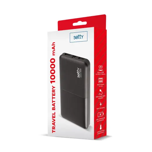 Пауэр банк Setty 10000 mAh черный R Фото num