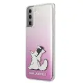 KLHCS21MCFNRCPI Karl Lagerfeld PC|TPU Choupette Eats Cover for Samsung Galaxy S21+ Gradient Pink Фото num
