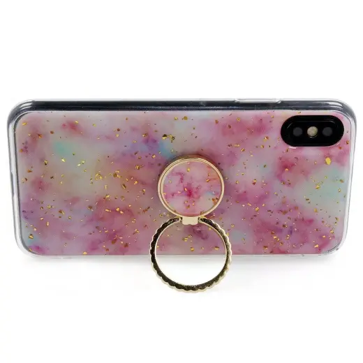 Fusion Marble Ring Back Case Silicone Case For Apple iPhone 12 Mini Pink Photo