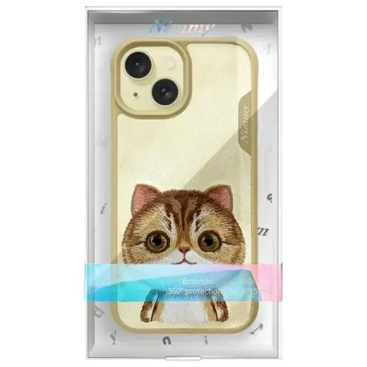 Nimmy Big Eyed Pet 2.0 Cat phone case for iPhone 15 brown Photo