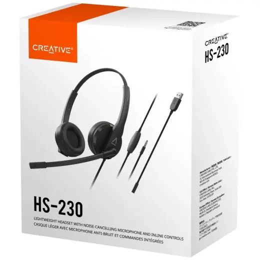 Creative HS-230 Wired Headphones with USB Microphone Black Photo