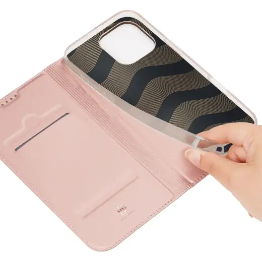 Dux Ducis Skin Pro iPhone 16 Pro Max Case with Flip and Card Slot - Pink Foto 9