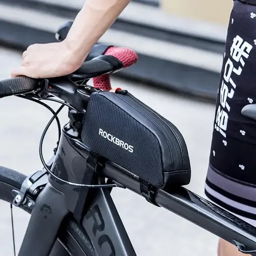 Rockbros 039BK bicycle frame bag 1 l with braid - black Photo