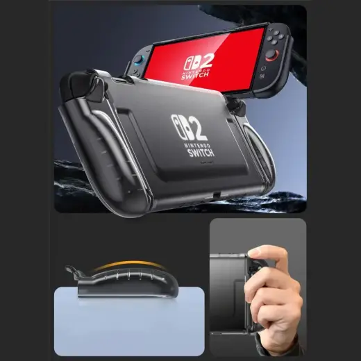 SUPCASE CRYSTAL CASE NINTENDO SWITCH 2 FROST BLACK Foto 5