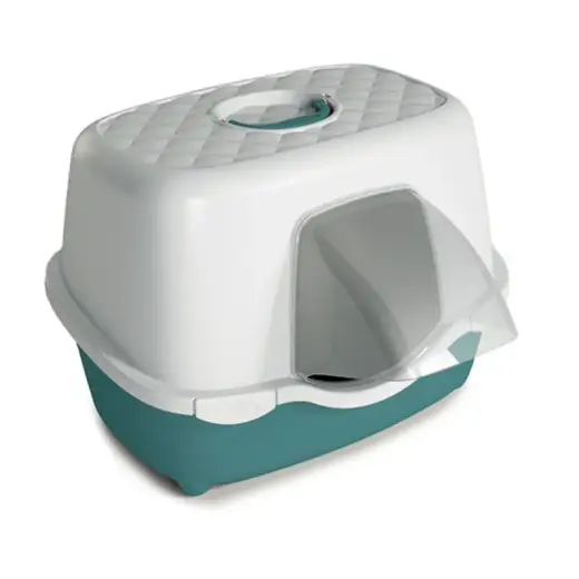 Туалет для кошек Tres Chic Outdoor 56x54,5x39см белый|зеленый Фото num