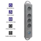 Qoltec Surge protector | 4 sockets | 1.5m | Grey — Foto 4