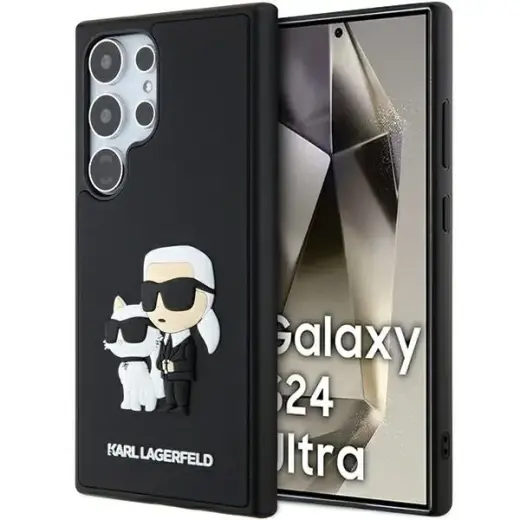 Original Pouch KARL LAGERFELD  hardcase 3D Rubber Karl&Choupette KLHCS24L3DRKCNK for Samsung Galaxy S24 Ultra black Фото num