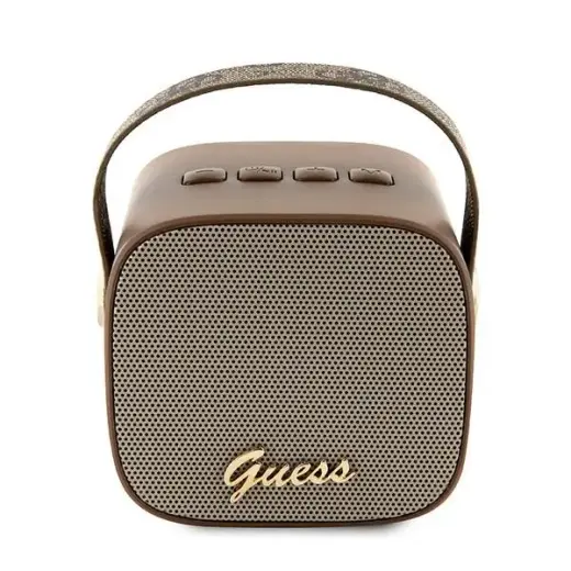 Guess głośnik Bluetooth GUWSB2P4SMW Speaker mini brązowy|bown 4G Leather Script Logo with Strap Фото num