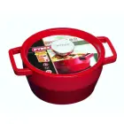 Чугунная кастрюля 3,6 л Pyrex круглая Ø24 см красная Фото num