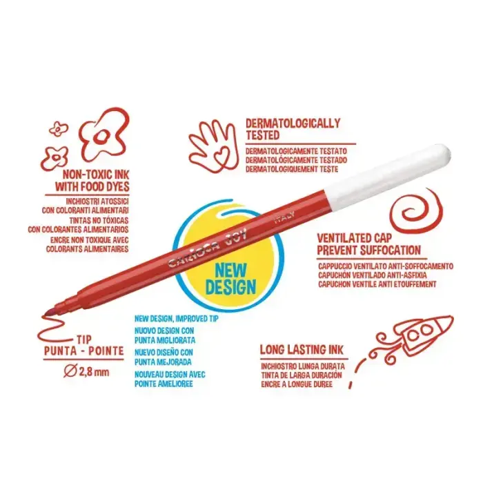 Flomasteri CARIOCA JOY 18 krāsas Foto 2