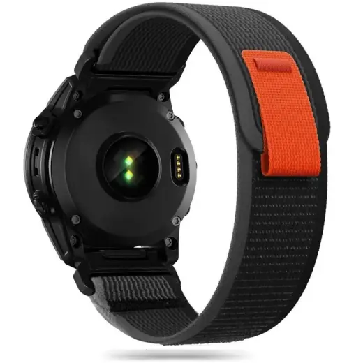 Tech-Protect Nylon Strap for Garmin Fenix ââ5|6|6 Pro|7 - Black|Orange Фото num