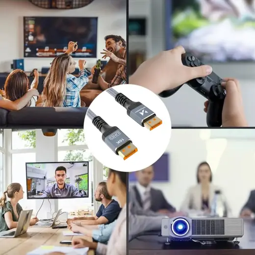 Wozinsky WPS-16AYL2S DisplayPort 2.1 Cable VESA Certified 80 Gb|s 16K@60Hz 8K@120Hz 4K@240Hz HDR HDCP DSC 2m - Black Foto 9