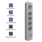 Qoltec Surge protector | 5 sockets | 1.8m | Grey — Foto 4