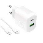 Puro PROLITE 25W USB-A / USB-C wall charger + USB-C - USB-C cable 1.2m - white Фото num
